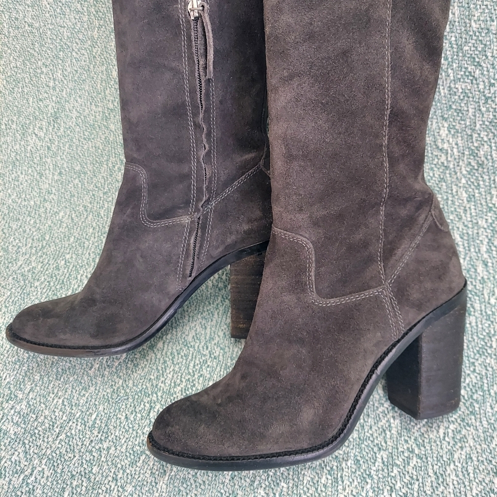 Steve Madden Gray Suede OTK Boots, model Orlando, sz 8.5 - Picture 3 of 12